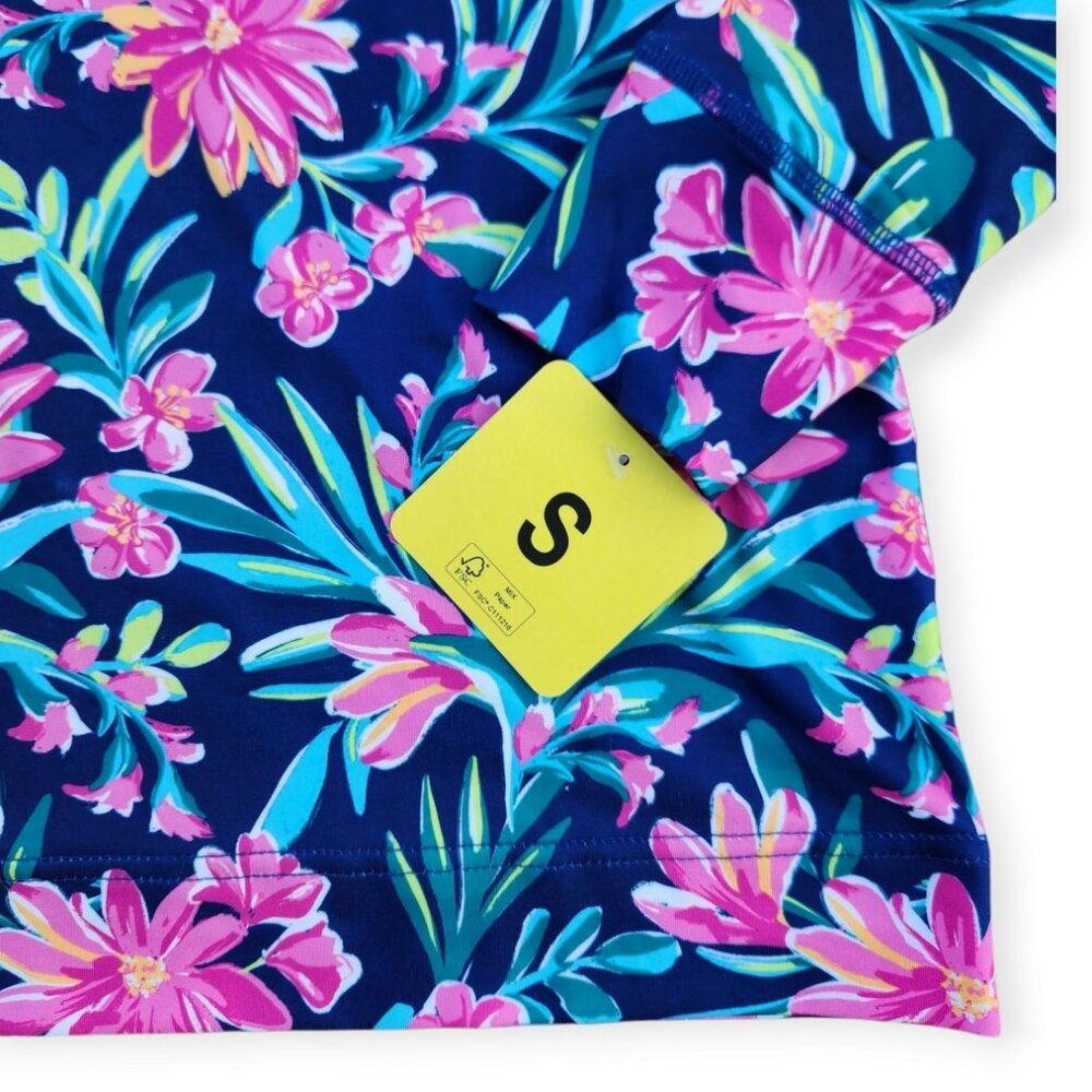 Stella Parker Women Shirt Blue Mock Neck Sun Swim UPF50 Long Sleeve Size Small - Picture 6 of 10